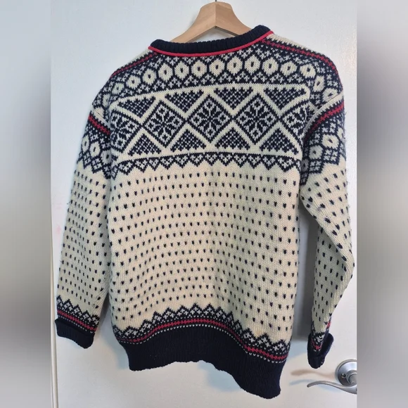 Dale of Norway Navy and White Wool Cardigan - Picture 2 of 5